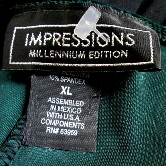 Impressions Dark Green Stretch Velvet Dress XL NWO - Picture 3 of 4